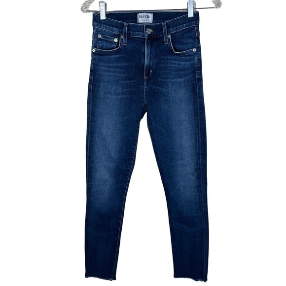 AGOLDE Sophie High Rise Crop Skinny Jeans with Raw Hem Womens Size 25 - Picture 1 of 11